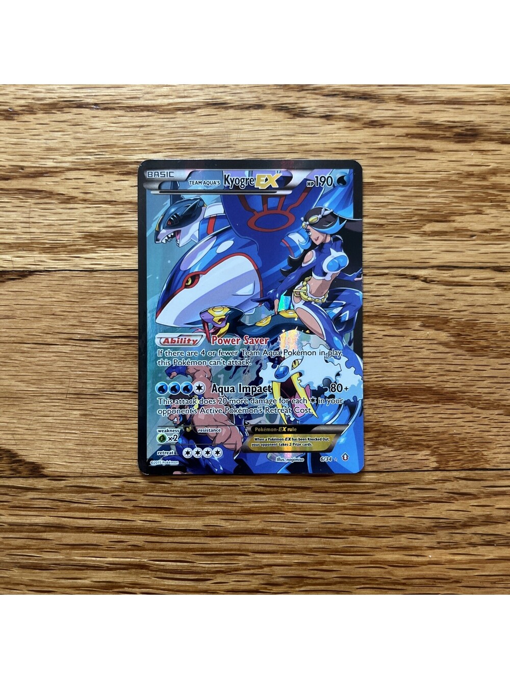 Pokémon TCG Team Aqua's Kyogre EX Double Crisis 6/34 MP/HP Not Graded